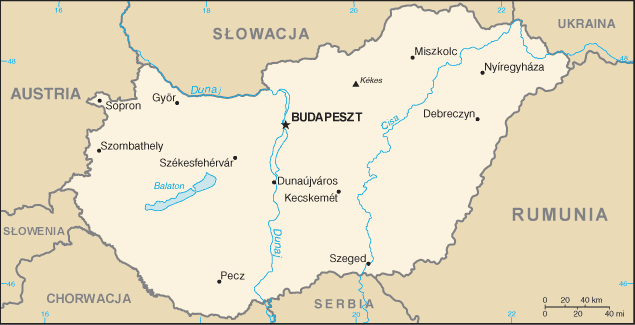 Mapa Węgier